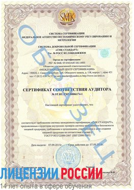 Образец сертификата соответствия аудитора №ST.RU.EXP.00006174-1 Волоколамск Сертификат ISO 22000